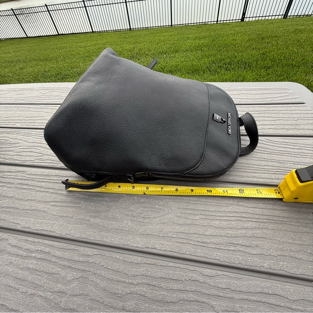 Michael Kors Adele Large Leather Backpack In Midn… - image 8